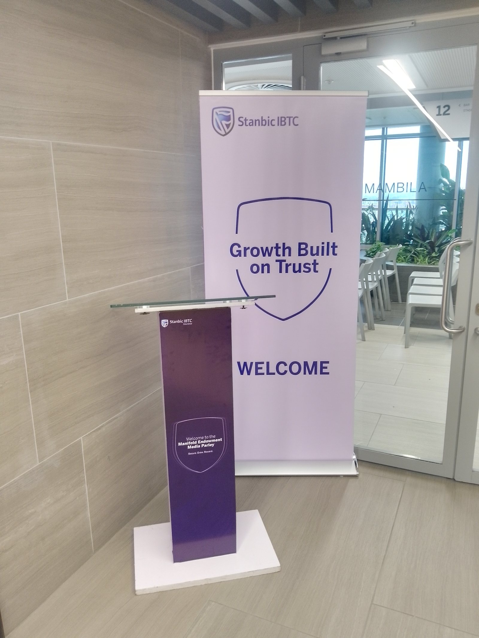 Stanbic IBTC event backdrop and welcome installation